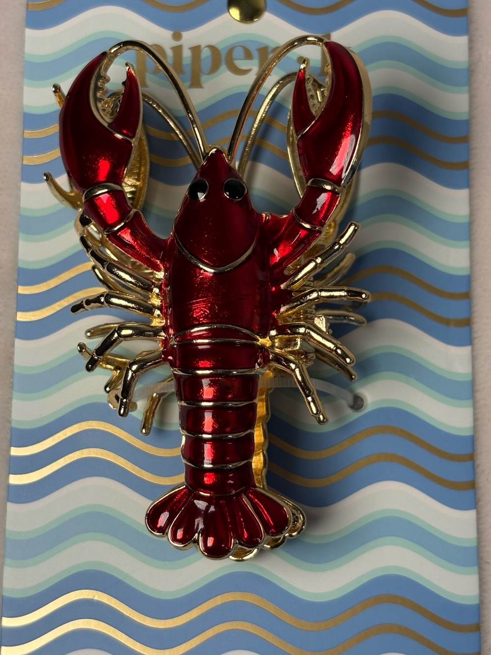 Piper K Red & Gold Lobster Claw Gold Claw Hair Clip New Statement Piece NEW